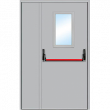 Дверь противопожарная ДПМ-1,5О двупольная с антипаникой и остеклением