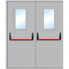 Дверь противопожарная ДПМ-2 О с антипаникой двупольная остекленная