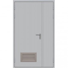Дверь противопожарная ДПМ-1,5Г с вент. решеткой двупольная