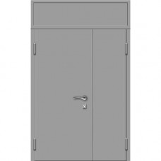 Огнестойкая полуторная металлическая дверь ДПФ-2-2 EI-60 с фрамугой