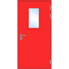 Огнеупорная однопольная дверь с нитроэмалью и стеклом ДПНО-1-23 EI-90